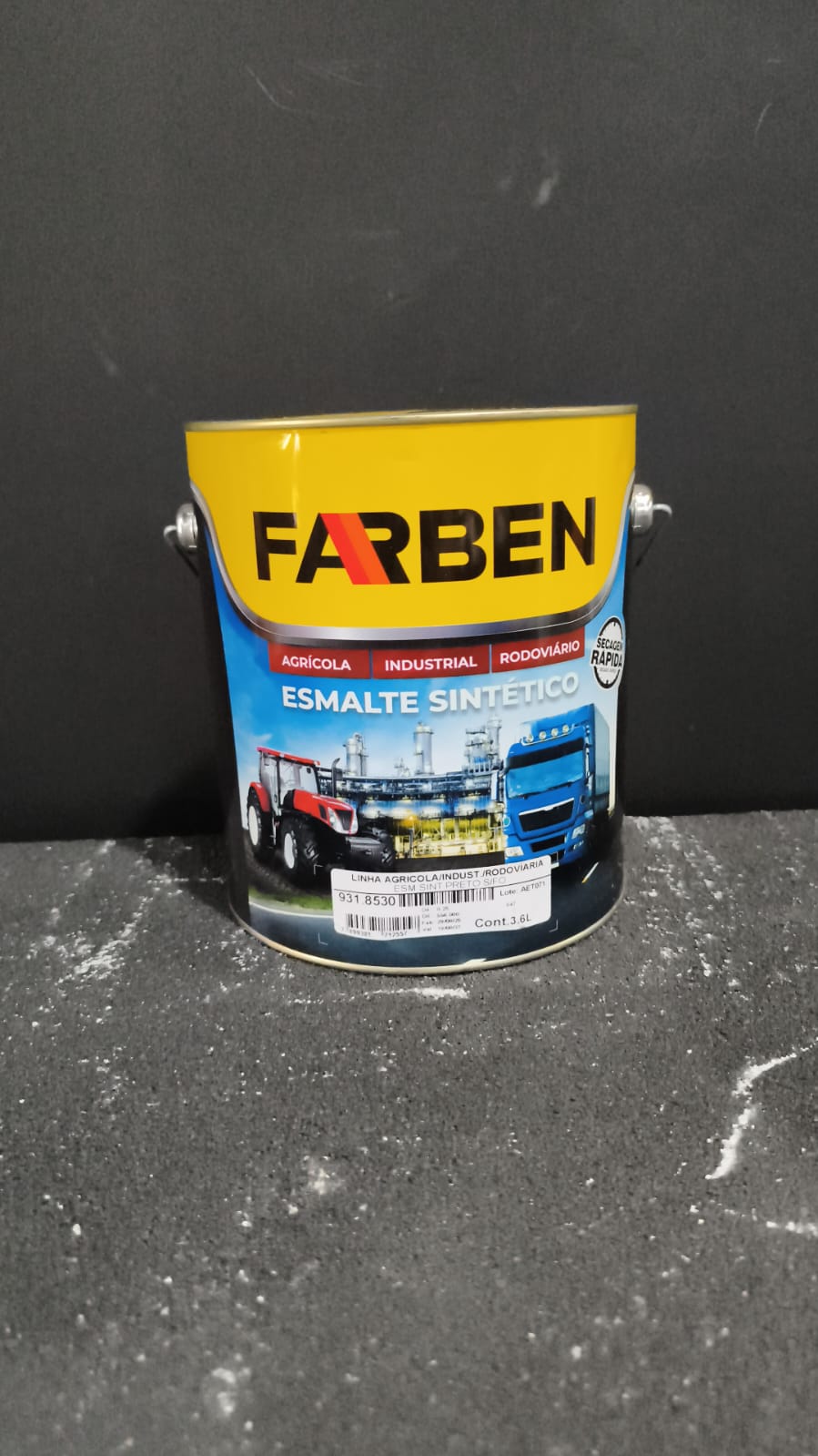 Esmalte Sintético Auto Industrial Rodoviário Farben Cores 3,6