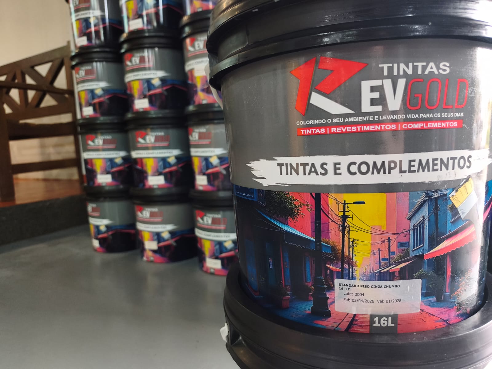 Tinta de piso fosca Revgold 16L